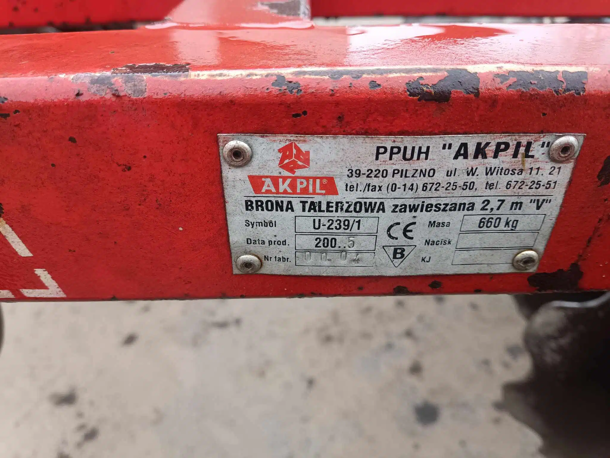 Brona talerzowa AKPIL 2.7m