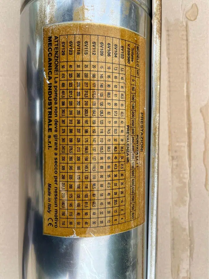 Pompa głębinowa belardi 6v112