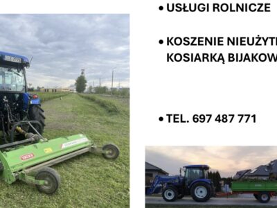 Koszenie traw / nieużytków / usługi rolnicze