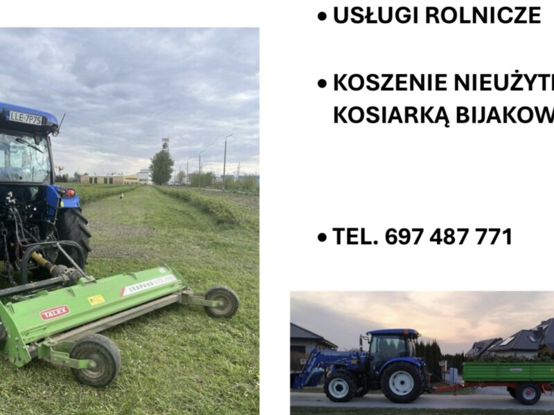 Koszenie traw / nieużytków / usługi rolnicze
