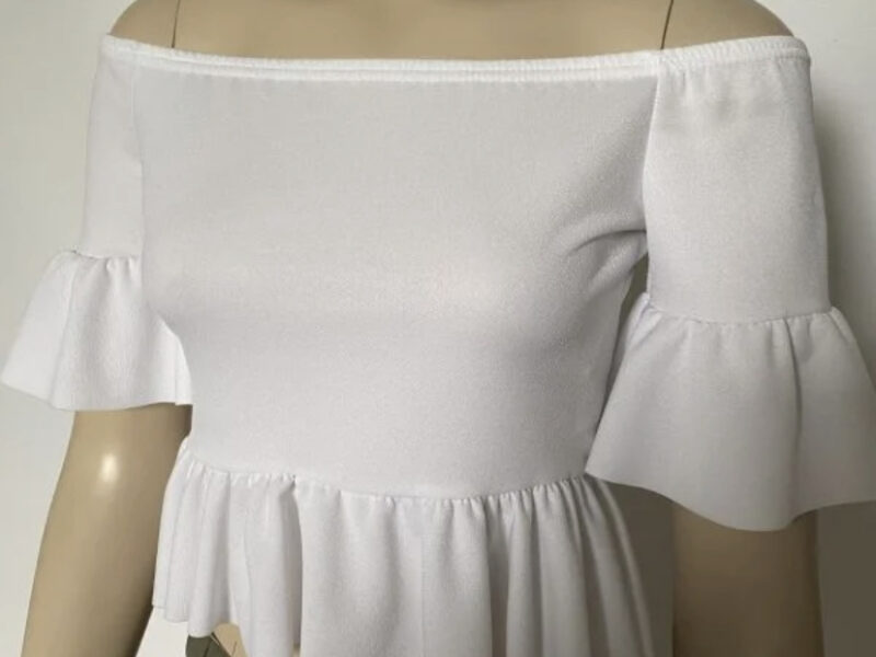 Crop Top biały Hiszpanka Boohoo rozmiar S