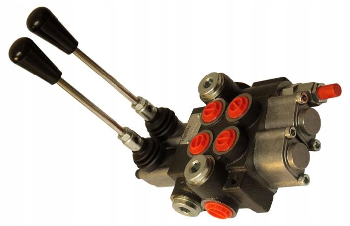 Rozdzielacz hydrauliczny dwusekcyjny z zatrzaskami (2) 40L