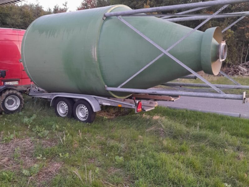 Silos z włókna szklanego 18m3 stan bdb na zboże, pellet, paszę, BIN