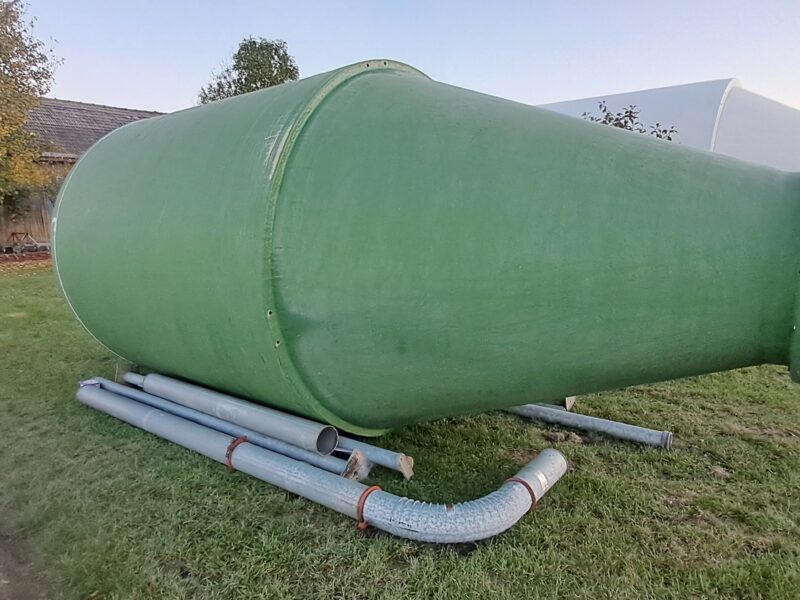Silos z włókna szklanego 18m3 stan bdb na zboże, pellet, paszę, BIN