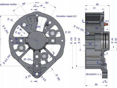 Tarcza pokrywa tylna alternatora EX257000 A120 Bizon EXPOM KWIDZYN eu