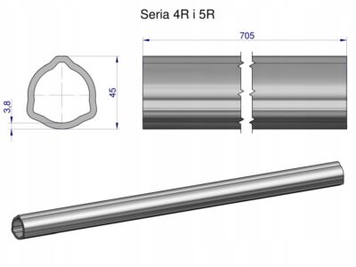 Rura wewnętrzna Seria 4R i 5R do wału 860 przegubowo-teleskopowego 45x3.8 m