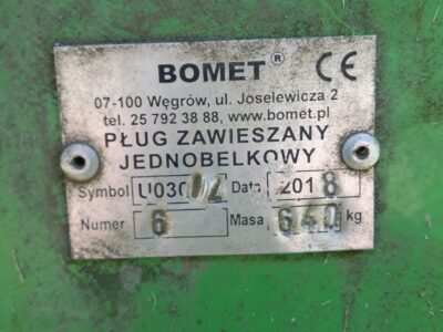 Pług Bomet jednobelkowy