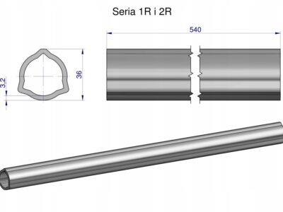 Rura wewnętrzna Seria 2R, rura zewnętrzna Seria 1R do wału 660 przegubowo-t