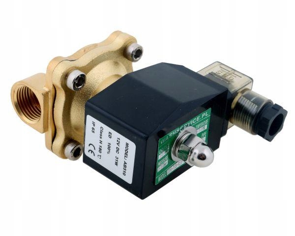 Elektrozawór 2N15 1/2" 12V DC NC (normalnie zamknięty) EPDM komplet z cewką
