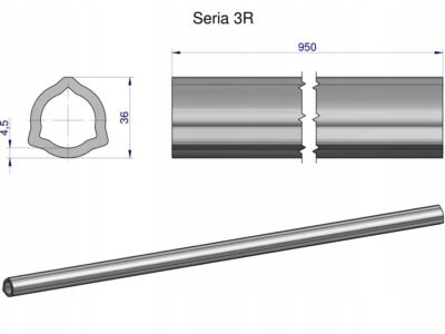 Rura wewnętrzna Seria 3R do wału 1110 przegubowo-teleskopowego 36x4.5 mm 95