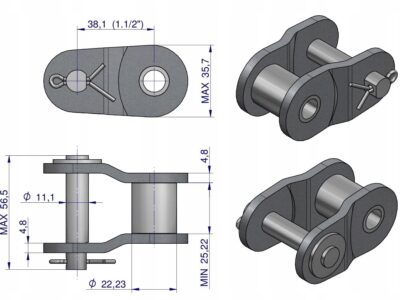 Półogniwo łańcucha wzmocnione P24A-1 ANSI A 120 (R1 1.1/2) Waryński ( sprze