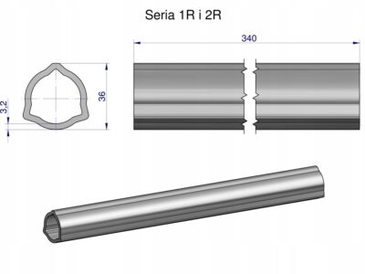 Rura wewnętrzna Seria 2R, rura zewnętrzna Seria 1R do wału 460 przegubowo-t