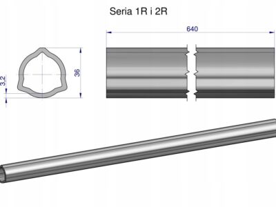 Rura wewnętrzna Seria 2R, rura zewnętrzna Seria 1R do wału 760 przegubowo-t