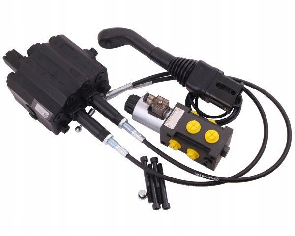Zestaw 90L do ładowacza czołowego: Rozdzielacz + Elektrozawór + Joystick z