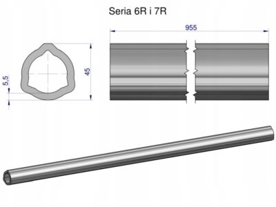 Rura wewnętrzna Seria 6R i 7R do wału 1110 przegubowo-teleskopowego 45x5.5m