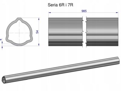 Rura zewnętrzna Seria 6R i 7R do wału 1110 przegubowo-teleskopowego 54x4 mm