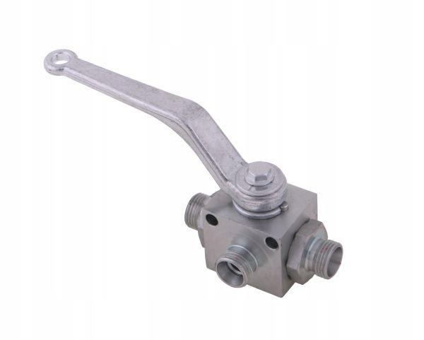 Zawór kulowy hydrauliczny 3-drogowy 3/2 M18x1.5 12L z otworami mocującymi 5