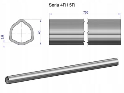 Rura wewnętrzna Seria 4R i 5R do wału 910 przegubowo-teleskopowego 45x3.8 m