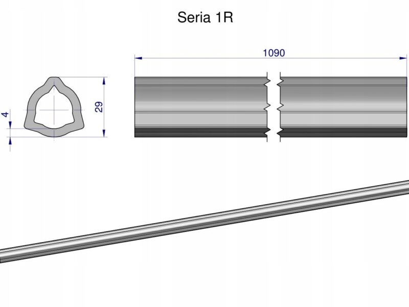 Rura wewnętrzna Seria 1R do wału 1210 przegubowo-teleskopowego 29x4 mm 1090