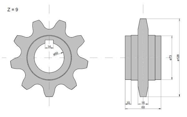 Koło zębate podajnika Z-9 klin Claas