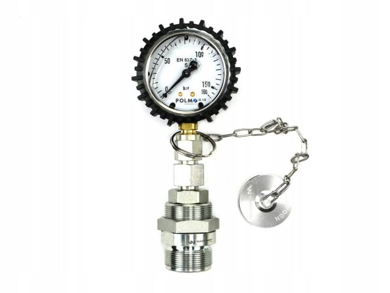 Zestaw pomiarowy ciśnienia hydrauliki z manometrem 160 bar gniazdo skręcane