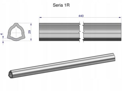 Rura wewnętrzna Seria 1R do wału 560 przegubowo-teleskopowego 29x4 mm 440 m