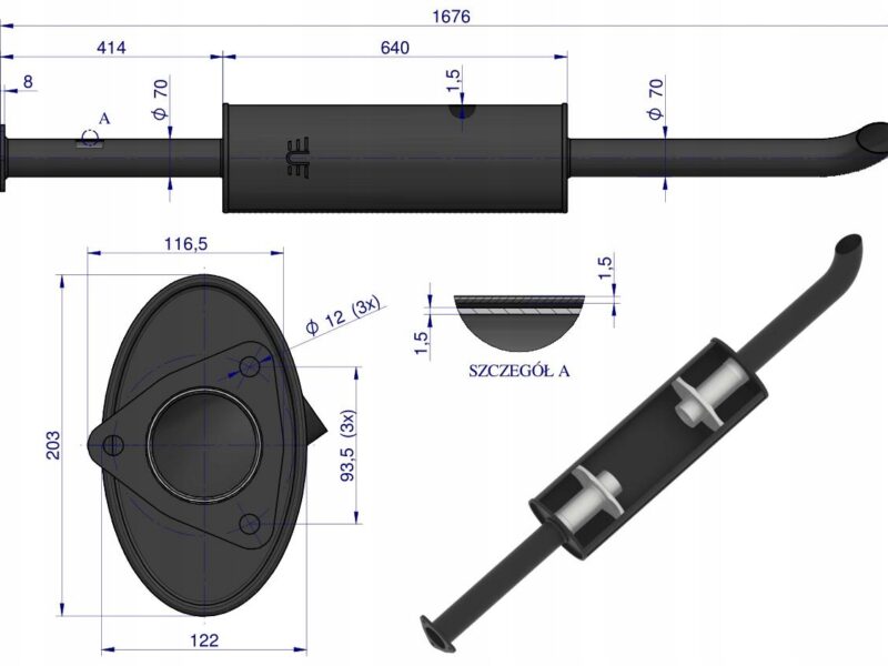 Tłumik TURBO 1676mm 9.8kg C-385 ORYGINAŁ URSUS