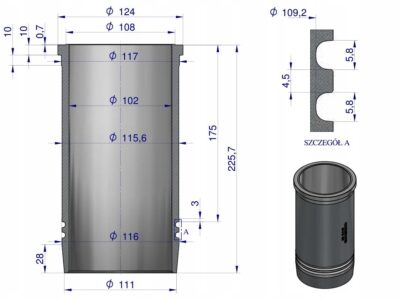 Zestaw naprawczy silnika 102/3 komora 55.7 mm 71010303 ZETOR ORYGINAŁ URSUS