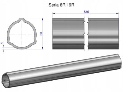 Rura zewnętrzna Seria 8R i 9R do wału 660 przegubowo-teleskopowego 63x4 mm