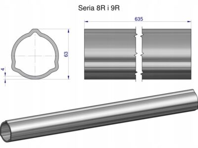 Rura zewnętrzna Seria 8R i 9R do wału 760 przegubowo-teleskopowego 63x4 mm