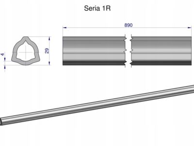 Rura wewnętrzna Seria 1R do wału 1010 przegubowo-teleskopowego 29x4 mm 890