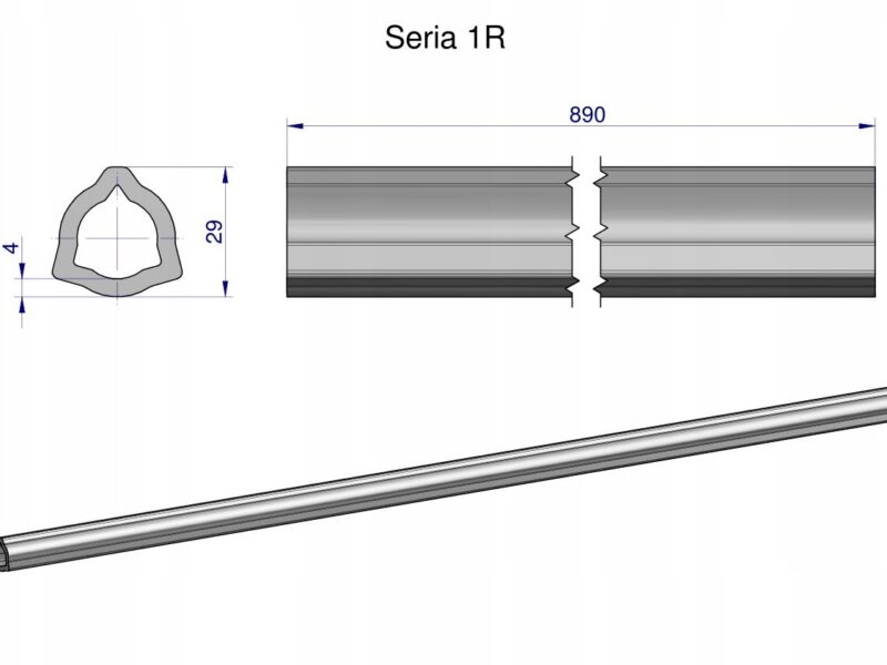 Rura wewnętrzna Seria 1R do wału 1010 przegubowo-teleskopowego 29x4 mm 890