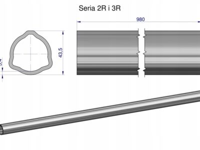 Rura zewnętrzna Seria 2R i 3R do wału 1110 przegubowo-teleskopowego 43.5x3.