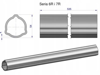 Rura zewnętrzna Seria 6R i 7R do wału 660 przegubowo-teleskopowego 54x4 mm