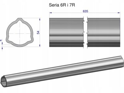 Rura zewnętrzna Seria 6R i 7R do wału 760 przegubowo-teleskopowego 54x4 mm