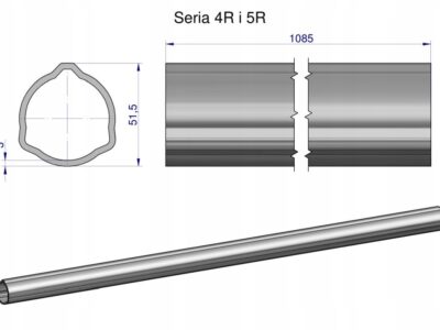 Rura zewnętrzna Seria 4R i 5R do wału 1210 przegubowo-teleskopowego 51.5x3