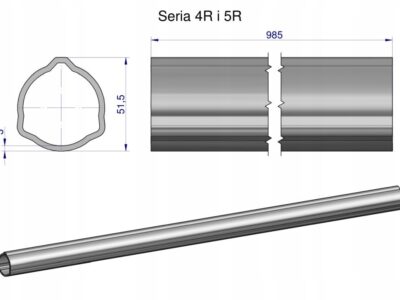 Rura zewnętrzna Seria 4R i 5R do wału 1110 przegubowo-teleskopowego 51.5x3