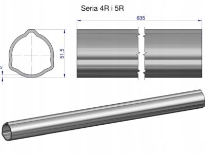 Rura zewnętrzna Seria 4R i 5R do wału 760 przegubowo-teleskopowego 51.5x3 m