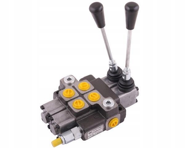 Rozdzielacz hydrauliczny 2-sekcyjny max przepływ 40L (1 sekcja - z zatrzask