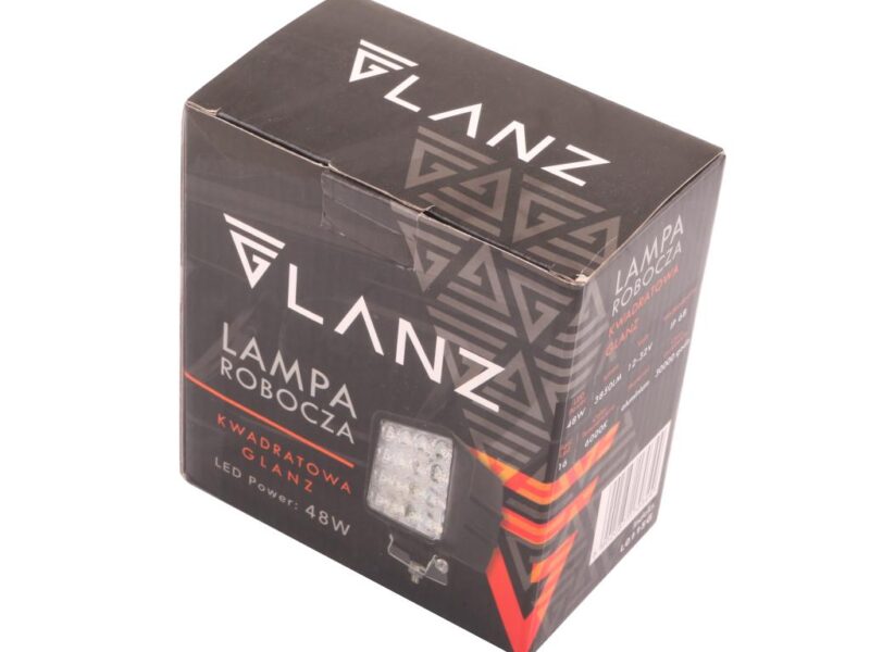 Lampa robocza kwadratowa 48W 16 LED GLANZ