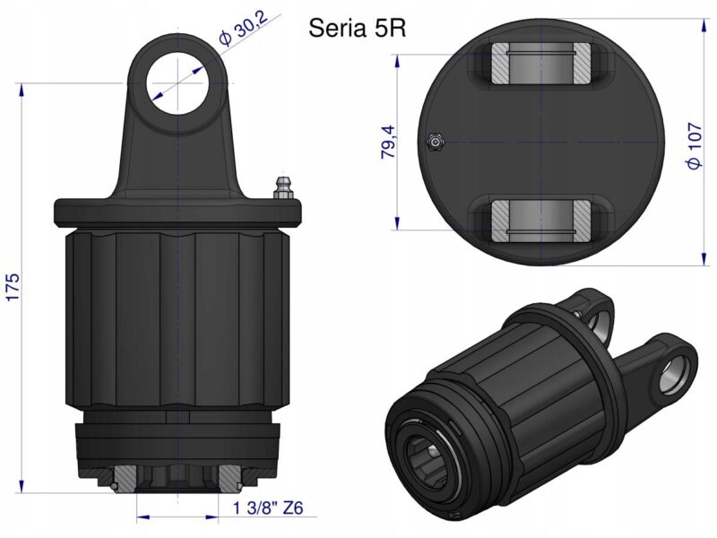 Sprzęgło zapadkowe wału Seria 5R 500 Nm - 1 3/8 Z6 WARYŃSKI
