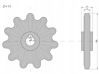 Koło zębate elewatora Z-11, O 26 mm Claas