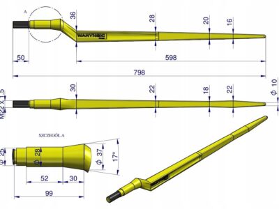 Ząb ładowacza uniwersalny Z L- 800 mm Tur WARYŃSKI