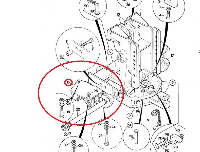 Wspornik Zaczepu 47700011 PITON FIX JCB Fastrac 2150