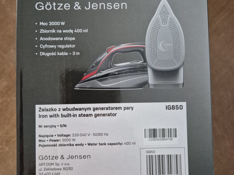 Żelazko GÖTZE & JENSEN IG850 z wbudowanym generatorem pary