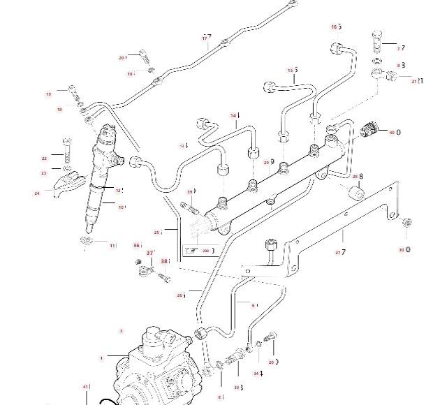 Listwa wtryskowa V837069049 Common Rail V837070300 VALTRA N 101