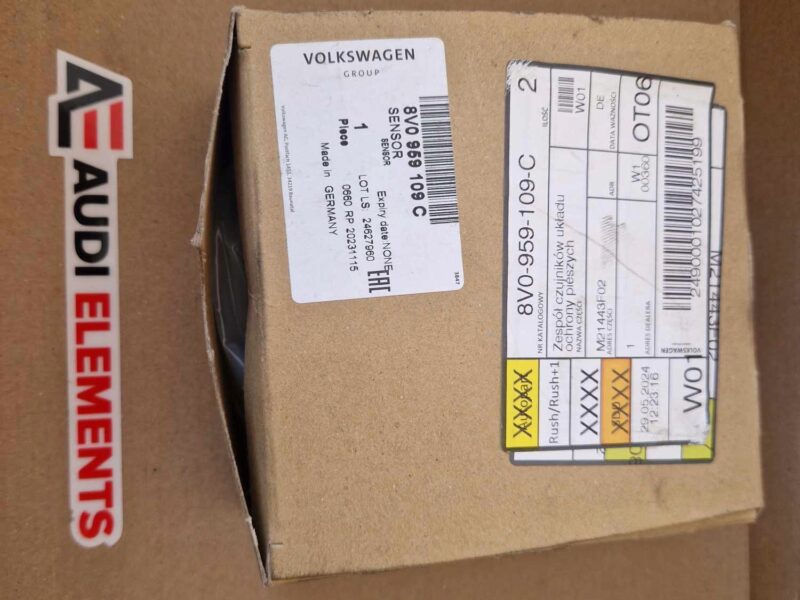 Czujniki ochrony pieszych Audi A3 8V0959109C nowe