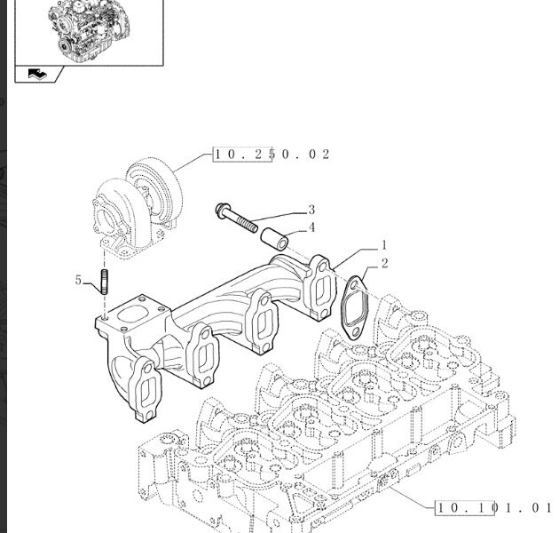 Kolektor wydechowy 504066618 Iveco 8045.25 New Holland LM 430