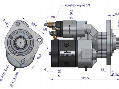Rozrusznik z reduktorem typu Magneton Case MF 9142720 Blue Line EXPOM KWIDZ