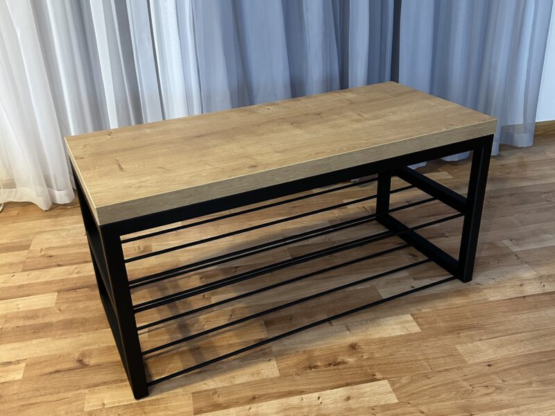 Siedzisko z półkami na buty loft